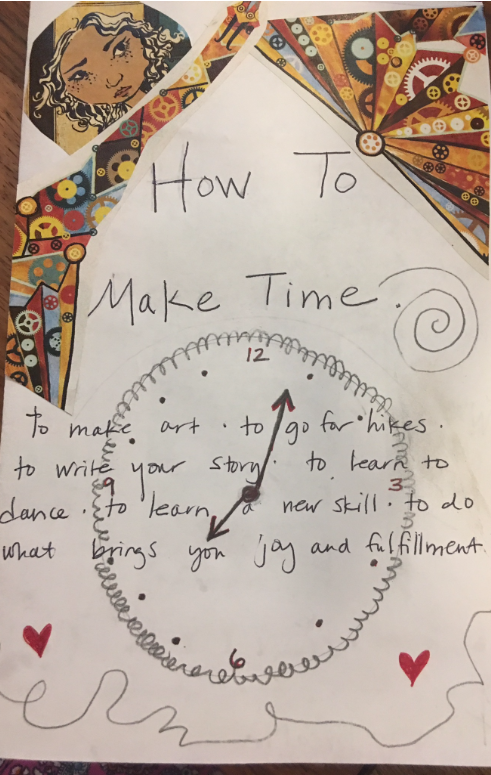 picture of a zine made by Liz Shine about how to make time to be creative