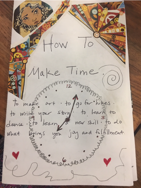 picture of a zine made by Liz Shine about how to make time to be creative